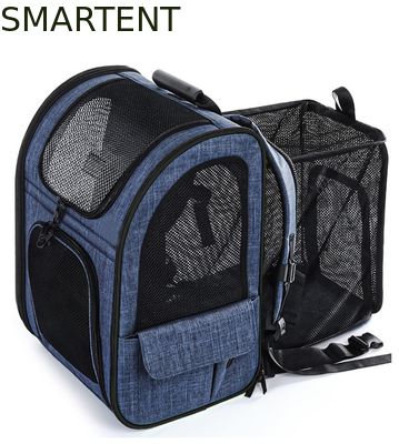 Comprar Outdoor 33.5*27*42cm Azul Cationic Oxford Expandable Pet Travel Backpack Soft Fabric Lovely Pet Necessities para seus companheiros satisfeitos Fabricação em linha