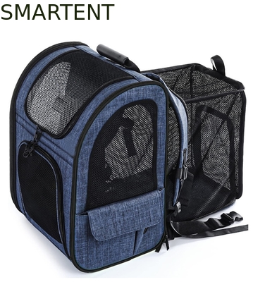 Outdoor 33.5*27*42cm Azul Cationic Oxford Expandable Pet Travel Backpack Soft Fabric Lovely Pet Necessities para seus companheiros satisfeitos fornecedor