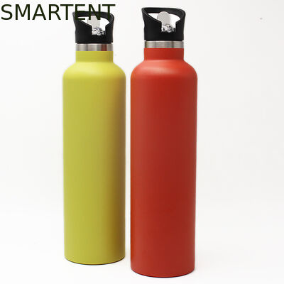 Comprar Pintura personalizada de capacidade múltipla Amarelo Cores de aço inoxidável 304 estilo americano exterior boca larga garrafas de água de treino isoladas com alça de transporte Fabricação em linha