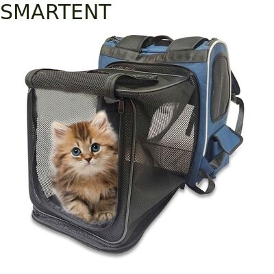 Washable Blue Polyester Oxford Expandable Pet Rucksack Travel Bag Durable Non Toxic Ideal For Indoor Outdoor Pet Owners Needing Safe And Easy To Clean Travel Gear fornecedor