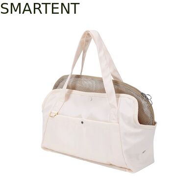 Comprar 41*16*35CM Bolsa de viagem para animais de estimação em fibra de poliéster bege para exterior, dobrável, leve, armazenamento conveniente, ideal para donos de animais em movimento Fabricação em linha