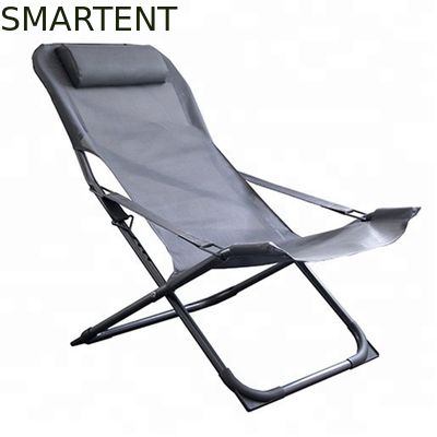 Comprar Sala de estar dobrável Chaise For Lawn Deck da praia do quadro de alumínio de Grey Folding Beach Lounge Chair Fabricação em linha