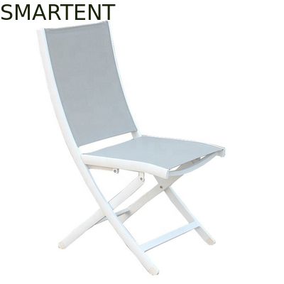 Comprar PVC dobrável branco europeu Mesh Back Aluminum Frame da cadeira de sala de estar da praia Fabricação em linha