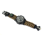 Punho de nylon de Paracord do relógio exterior do bracelete da sobrevivência da emergência de Brown fornecedor