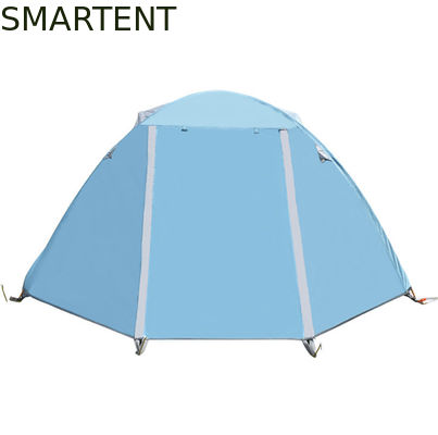 Comprar O vento de PU2000mm e a chuva impermeabilizam o azul exterior do poliéster das barracas de acampamento 190T Fabricação em linha