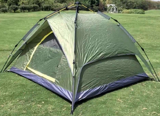 210*210*135cm Automático Fibra de vidro Pólus impermeável PU2000mm revestido verde 190T poliéster impermeável Campo ao ar livre Tendas fornecedor