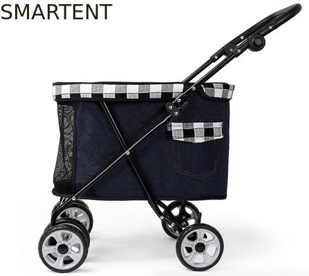 comprar Trole azul do cão do trole do portador de Canvas Cozy Dog do vaqueiro nas rodas 53x39x82cm Fabricação em linha