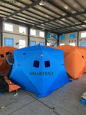 147*147*165CM Festival Azul Pesca Pop Up Tenda de Trabalho revestida de poliéster 300D Oxford Fibra de vidro Pão para acampamento ao ar livre fornecedor