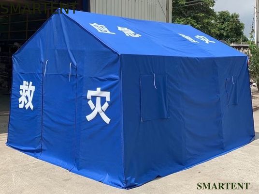 Comprar Abrigo provisório 3X4M da barraca exterior de aço azul do evento do quadro do tubo de Oxford da barraca da ajuda humanitária Fabricação em linha