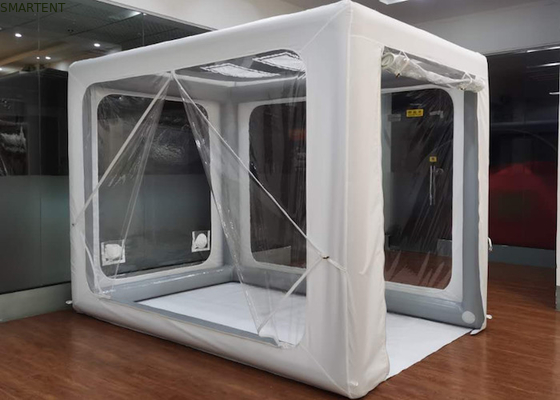 Tenda de acampamento inflável de retângulo branco 400D Oxford Air Pole Tenda isolada L3XW2XH2.2M fornecedor