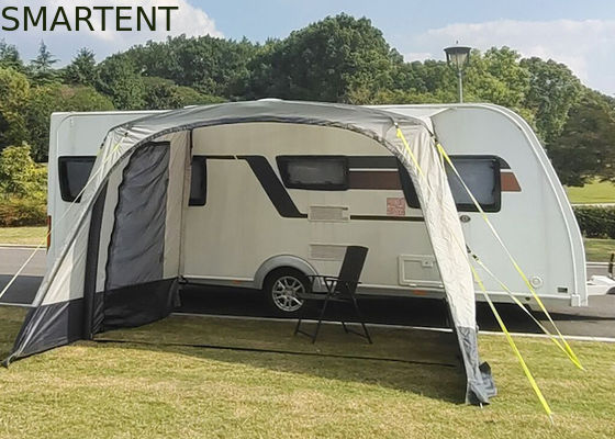 Comprar 350X250X240CM Personalizado Inflável Cinza Impermeável PU3000MM 300D Poliéster Oxford Exterior RV Toldo Lateral Fabricação em linha