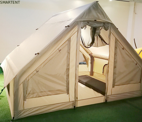 Área exterior 300X200X200CM Canvas inflável Camping Tent House Dupla camada de algodão bege fornecedor