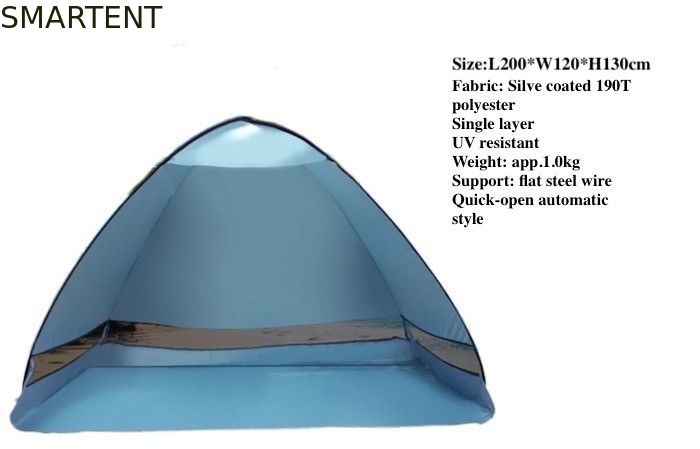 Tenda de acampamento automática pop-up ao ar livre 200 x 120 x 130 cm 190T Telhado de praia de poliéster fornecedor