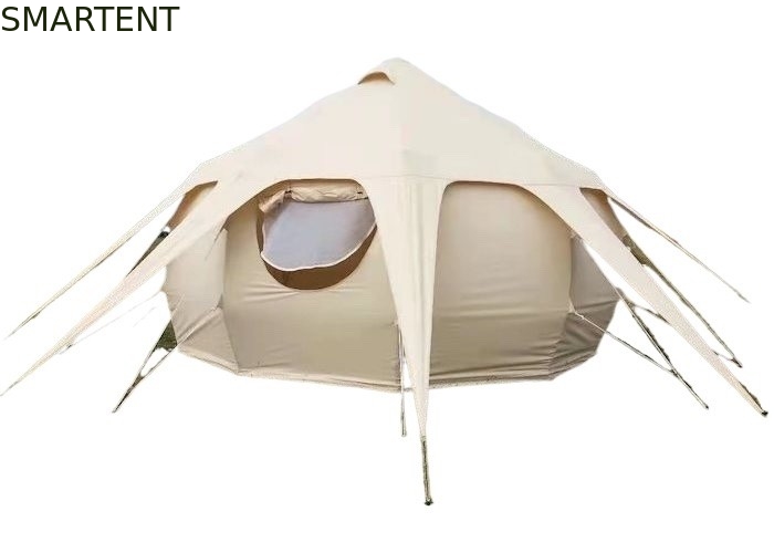 Impermeável 3000MM revestido 285G Cor bege Algodão Outdoor Lotus Camping Tents 5*5*3M fornecedor