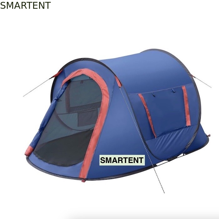 7.2FT*4.5FT*40Inch Fácil Configuração 2 Pessoas Azul Poliéster Impermeável Pop Up Camping Tent Com Janela de malha ventilada fornecedor