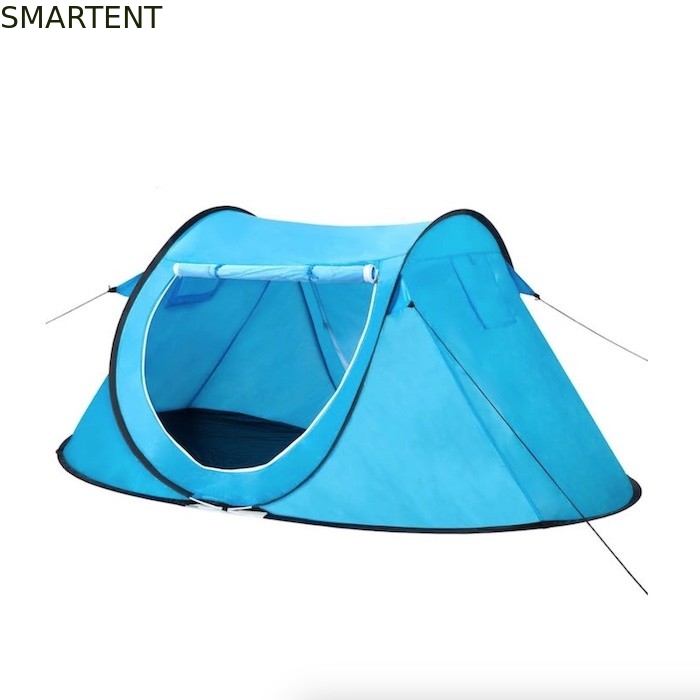 86.6*37.4*47.2 Inch Blue Pop Up Camping Tent With Ventilated Mesh Windows Capacidade de 2 pessoas Design à prova d'água fornecedor