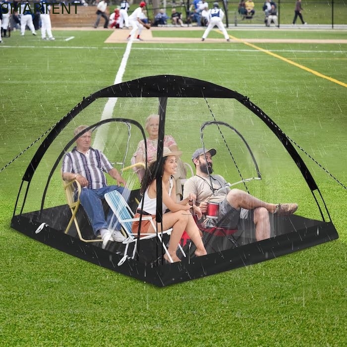 71*71*65'Inch 4-Person TPU Transparente Fibra de Vidro Quadro Rápido Configurar Protecção UV Impermeável Pop Up Sports Tent fornecedor