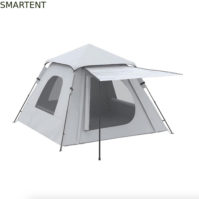 118*118*78.75 Inch 2-3 Person Waterproof Automatic Pop Up Camping Tent com postes de fibra de vidro e janelas de malha fornecedor