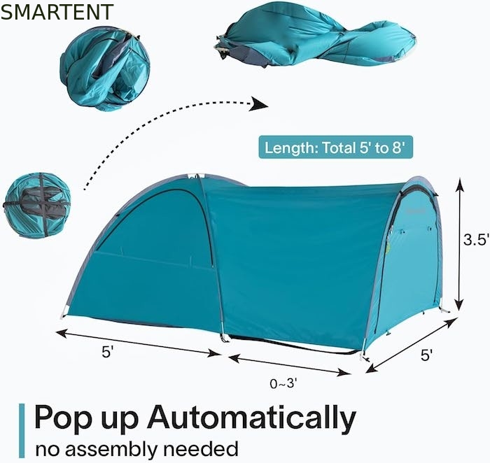 2.44*1.52*1.07M Quatro Temporadas Automática Verde Impermeável PU2000MM Revestida de Poliéster 2 Pessoas Pop Up Pickup Camping Tent fornecedor