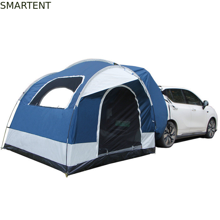 250*250*200CM PU2000MM revestido de poliéster 210D 2 portas SUV tenda de acampamento com postes de fibra de vidro e janelas de malha fornecedor