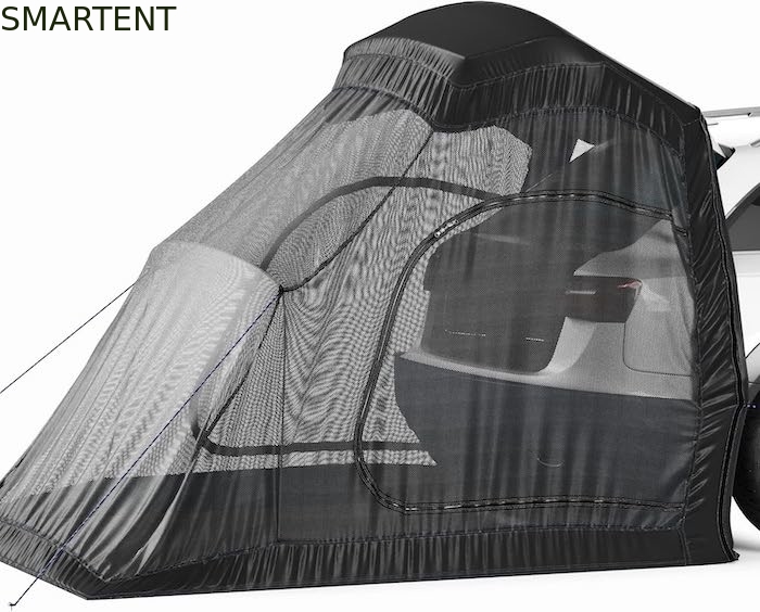 183*183*213CM preto impermeável revestido de poliéster auto tenda de acampamento abrigo de carro compacto fácil de configurar para 2-4 pessoas fornecedor