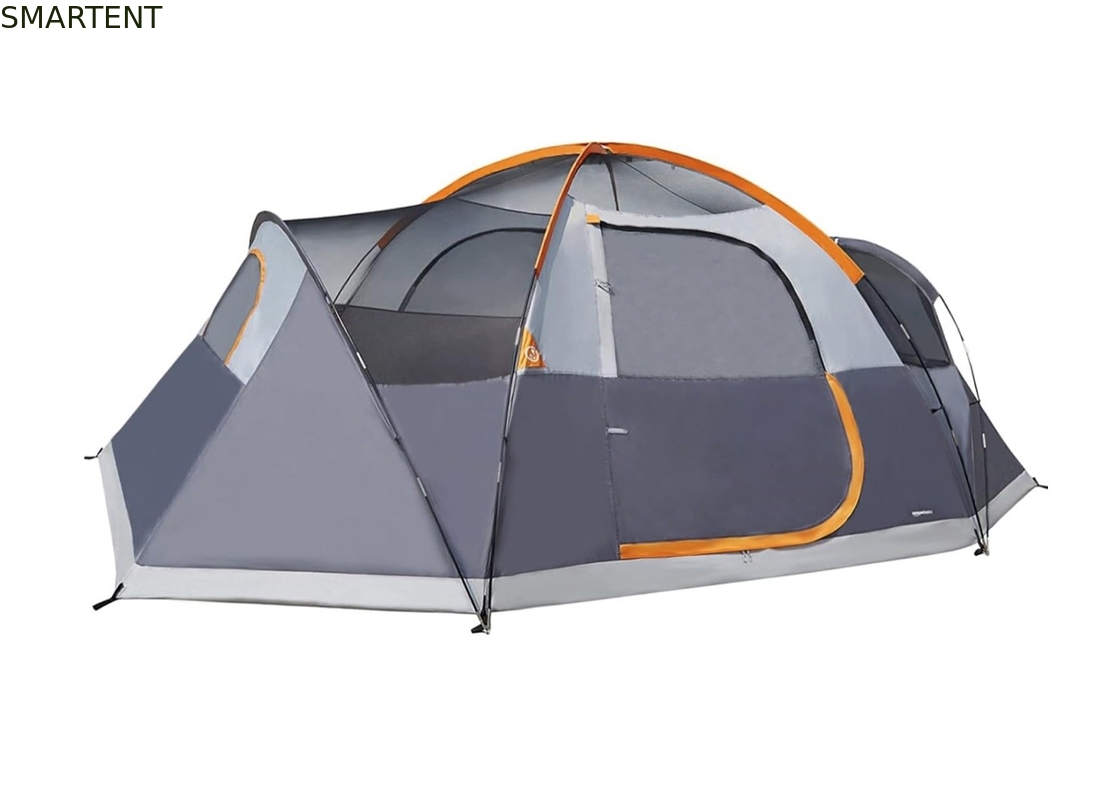 4.57*2.74*1.78M 8-Person Outdoor Double Layer Grey Waterproof Coated Polyester Camping Tent para atividades de 3 estações fornecedor