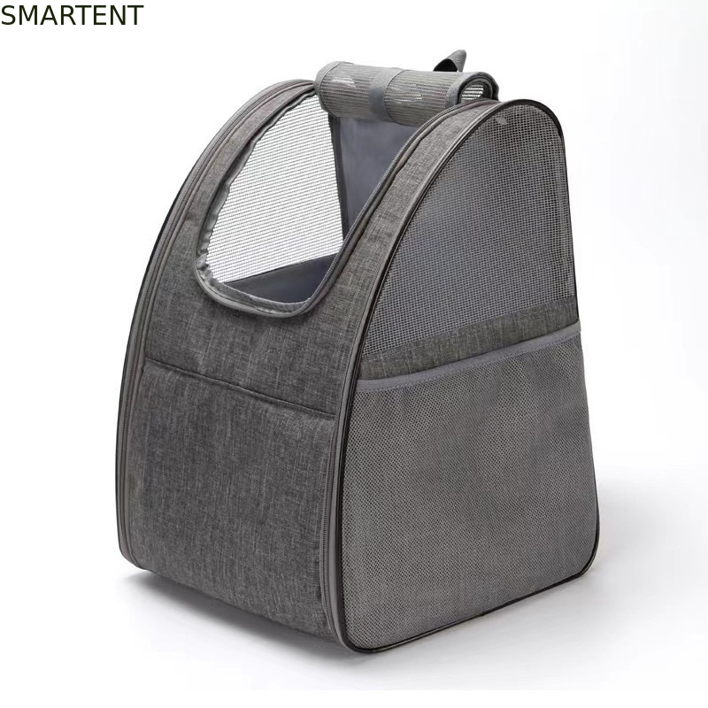 Mochila dobrável para animais de estimação cinza 34*28*42CM, tecido macio, mochila para gatinhos bonitos, estilo fofo/divertido/brincalhão para perfeito fornecedor