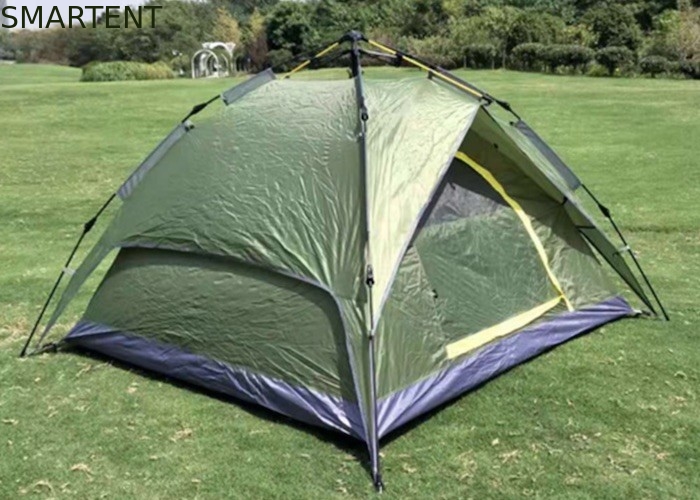210*210*135cm Automático Fibra de vidro Pólus impermeável PU2000mm revestido verde 190T poliéster impermeável Campo ao ar livre Tendas fornecedor