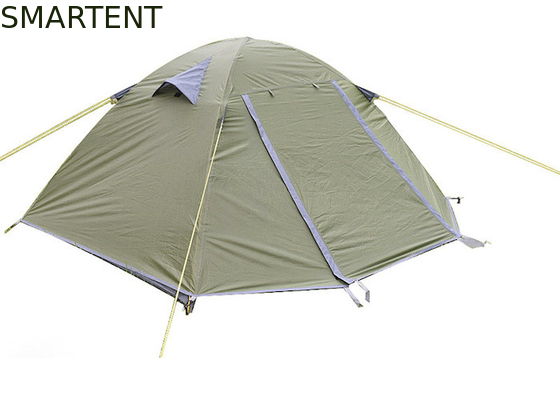 Equipamento de Camping ao Ar Livre para Pais e Filhos 210*110CM Dupla Camada Impermeável Verde PU Revestido 190T Barraca de Trekking